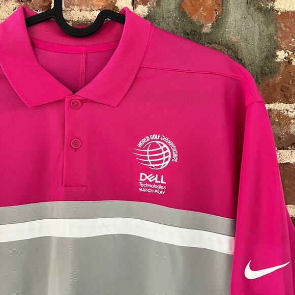 Nike World Golf Dell Technologies Match Play Mens Golf Polo Shirt M 21x30 - Picture 1 of 5